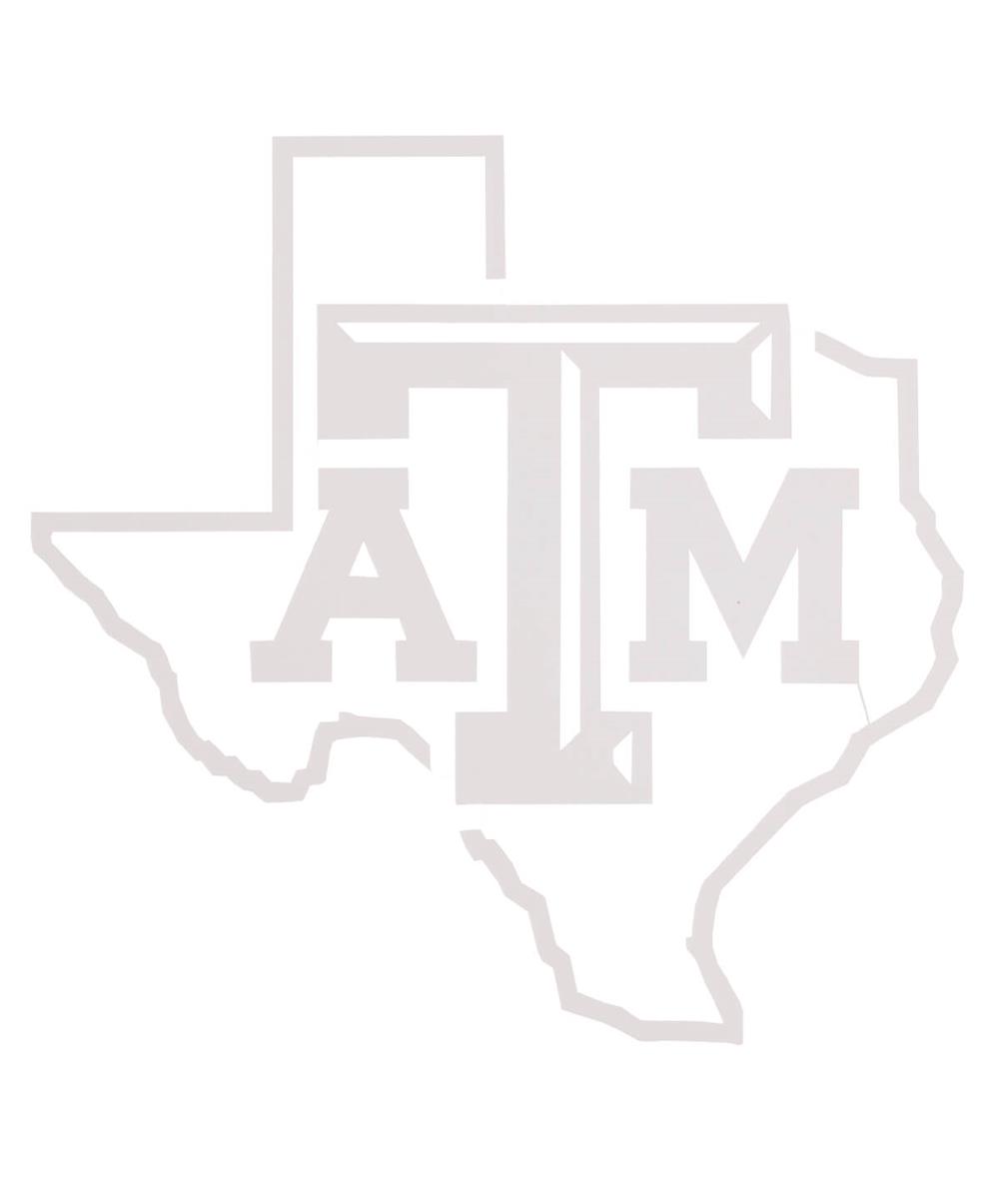 Texas A M Aggie Bevel Lone Star Decal White Aggieland Outfitters
