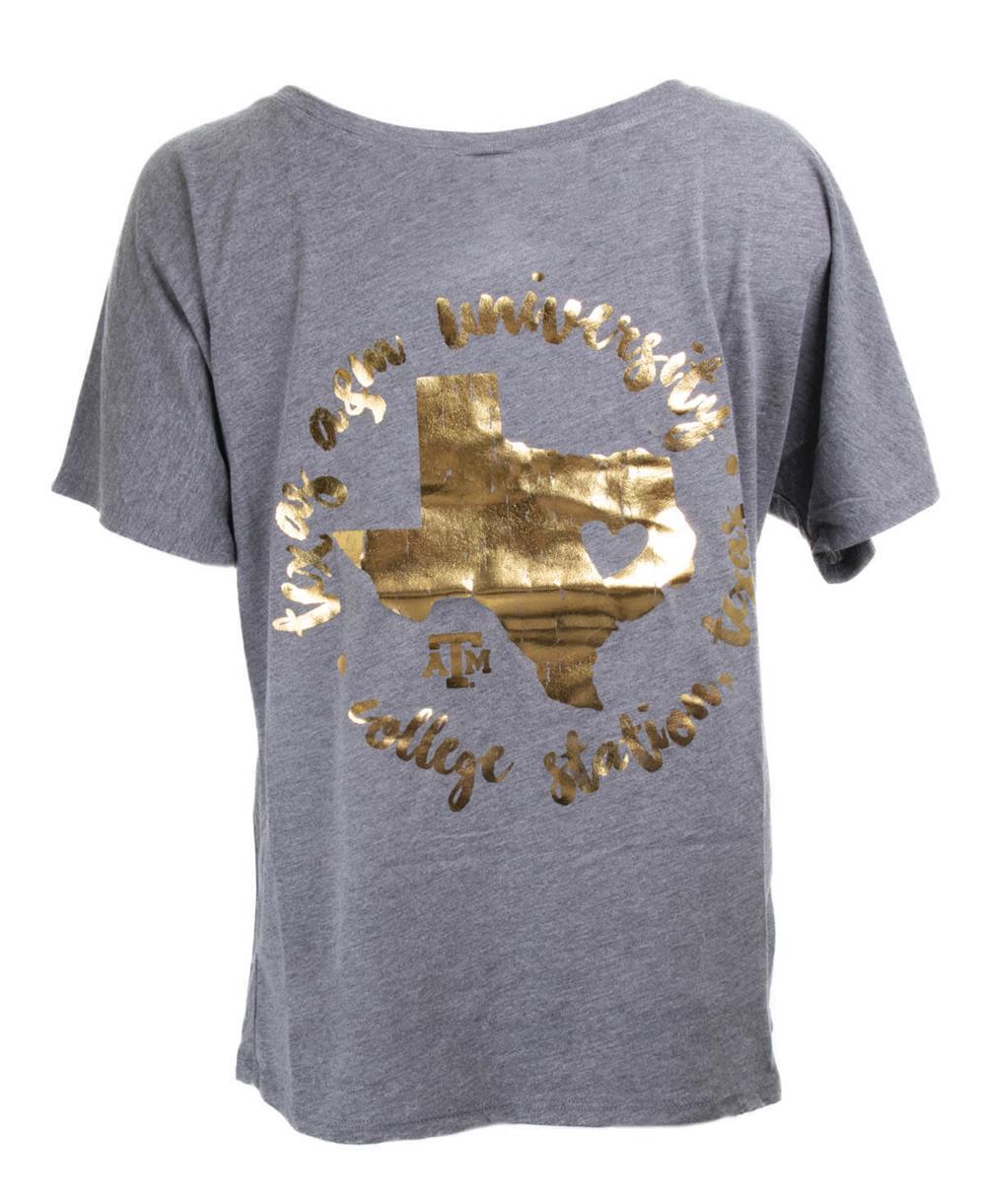 Texas A M Aggies Heart Of Texas Golden Tee 8816 Dark Heather Grey Aggieland Outfitters