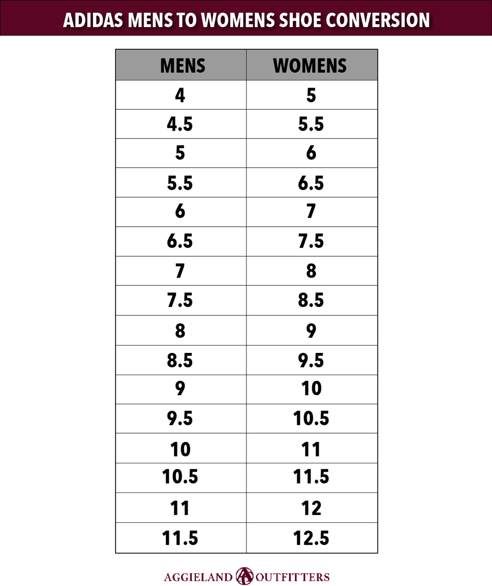 adidas size chart men to women