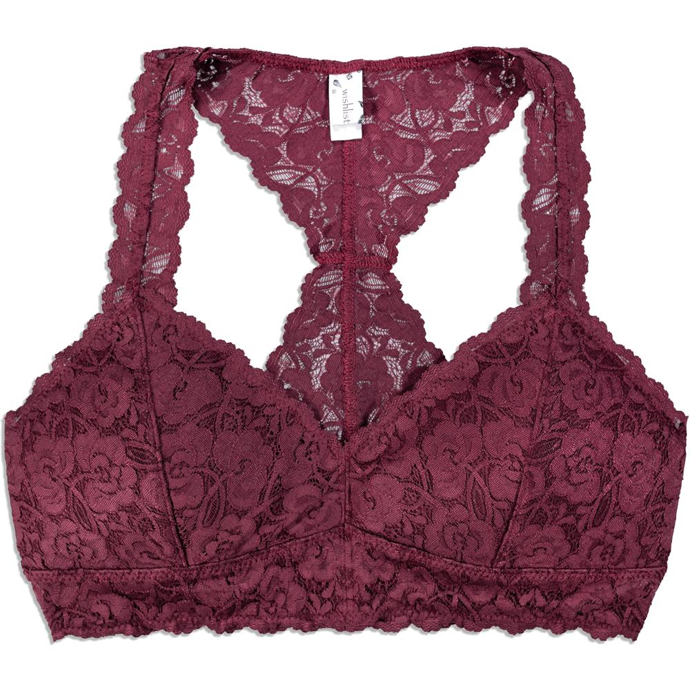 maroon lace bralette