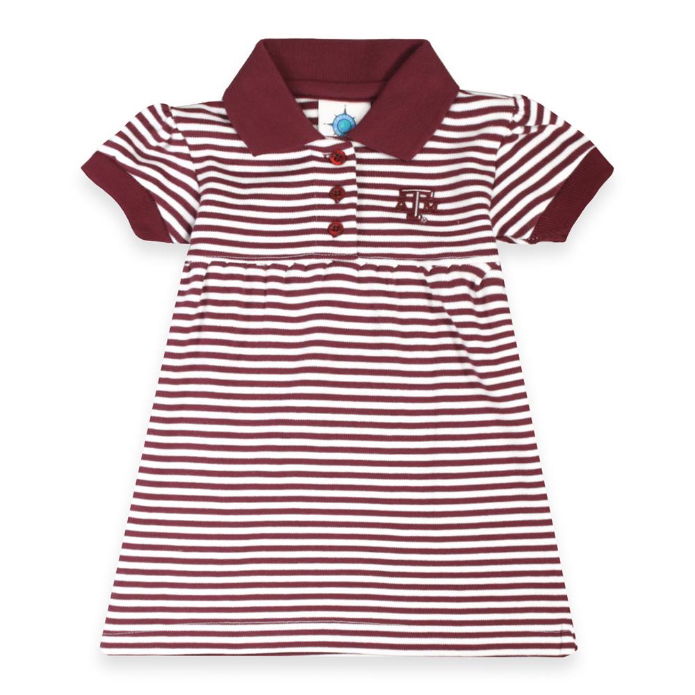 maroon striped dress