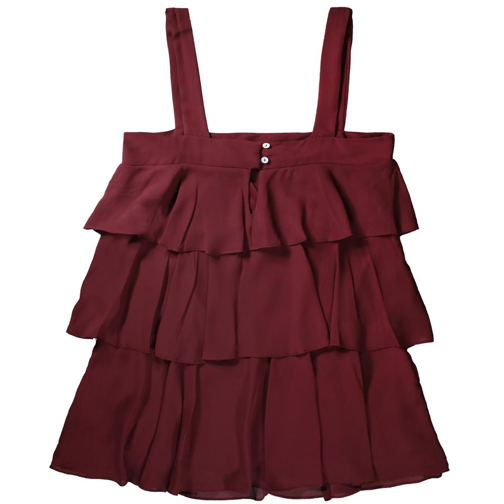ruffle burgundy dress