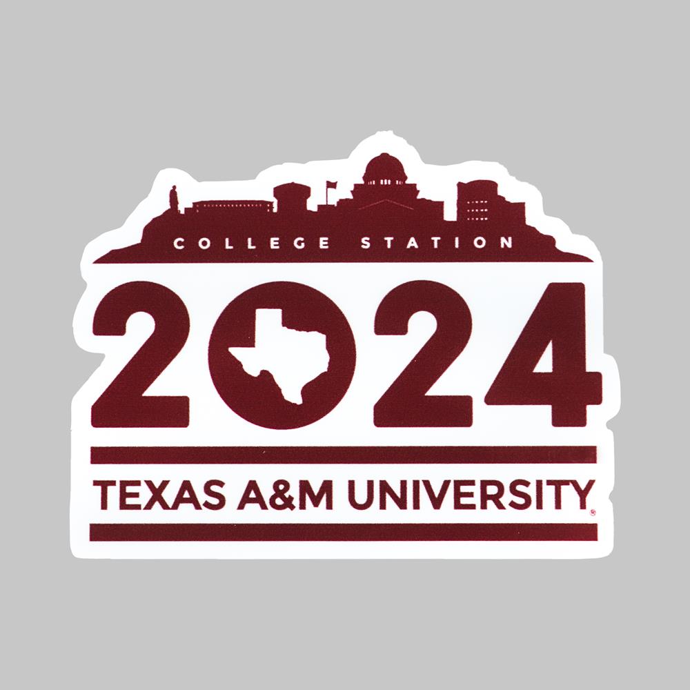 Texas A M Welcome Home Class Of 2024 Dizzler Sticker Maroon Aggieland Outfitters