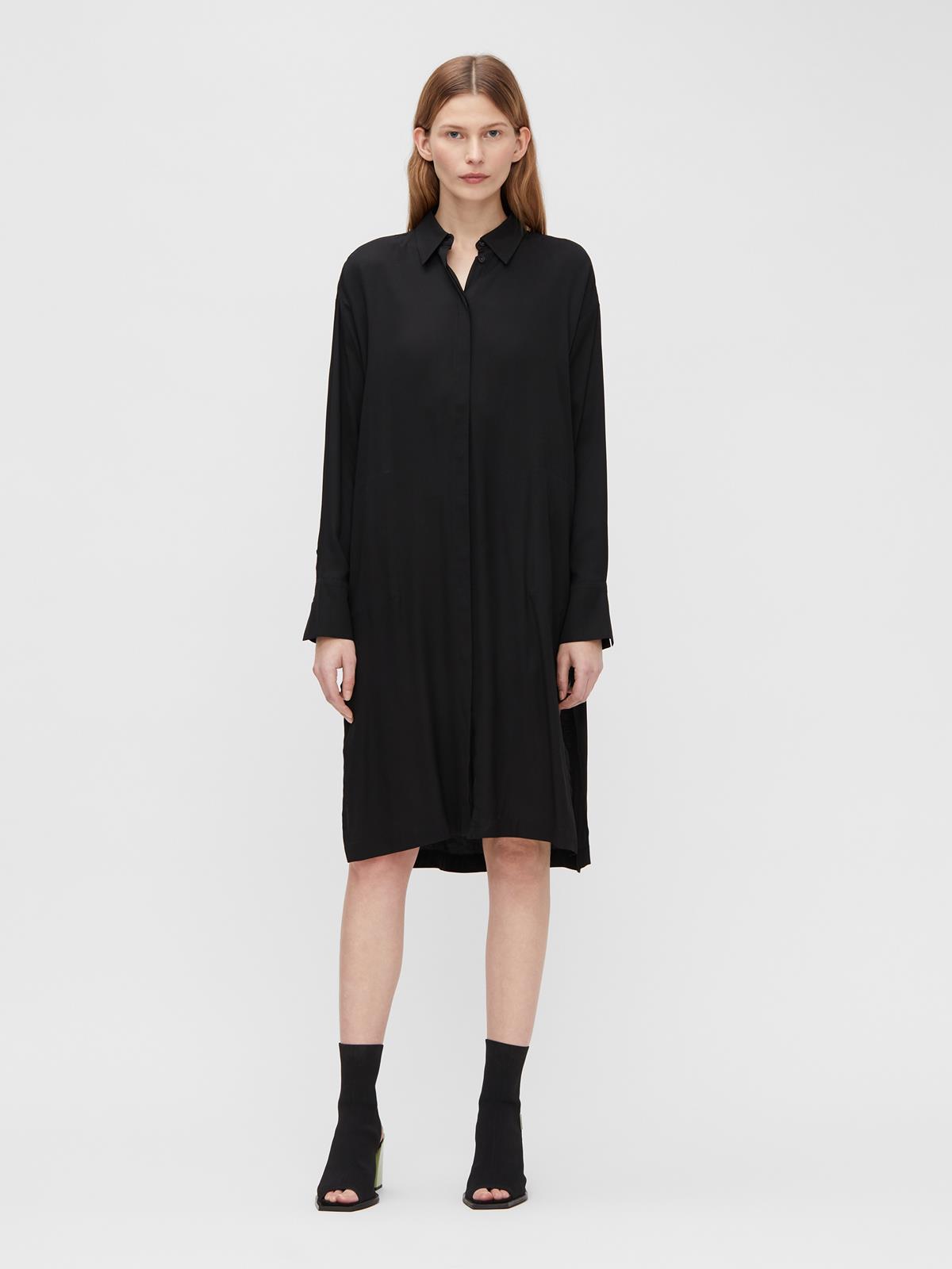 midi long sleeve shirt dress