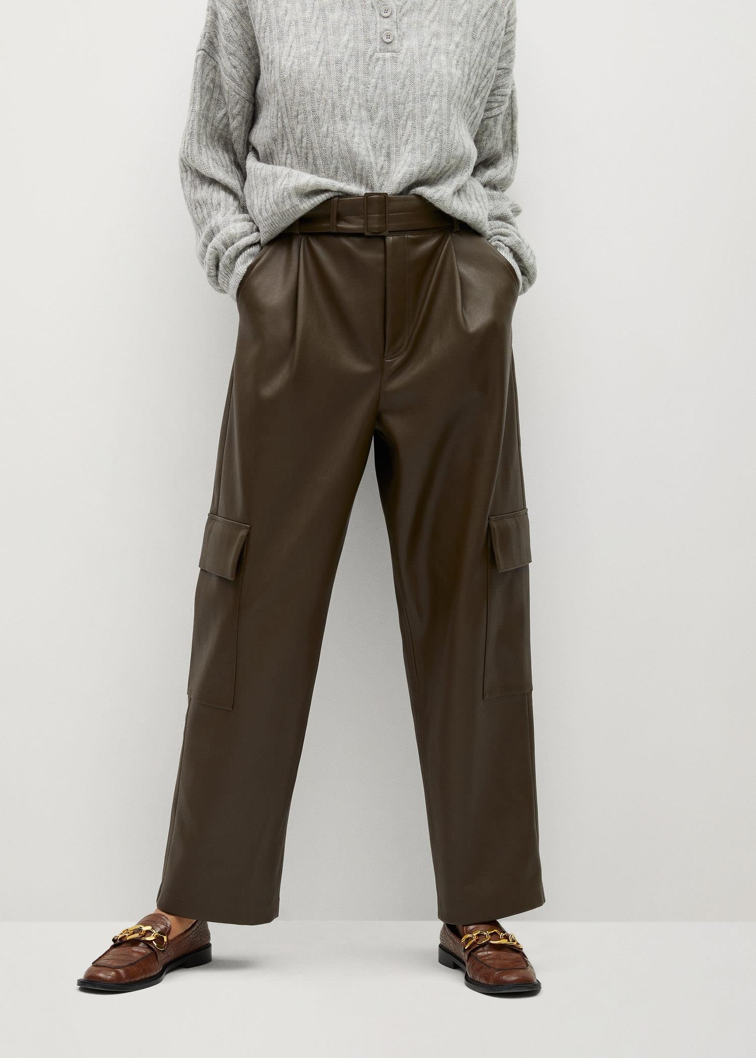 faux leather pants with belt loops