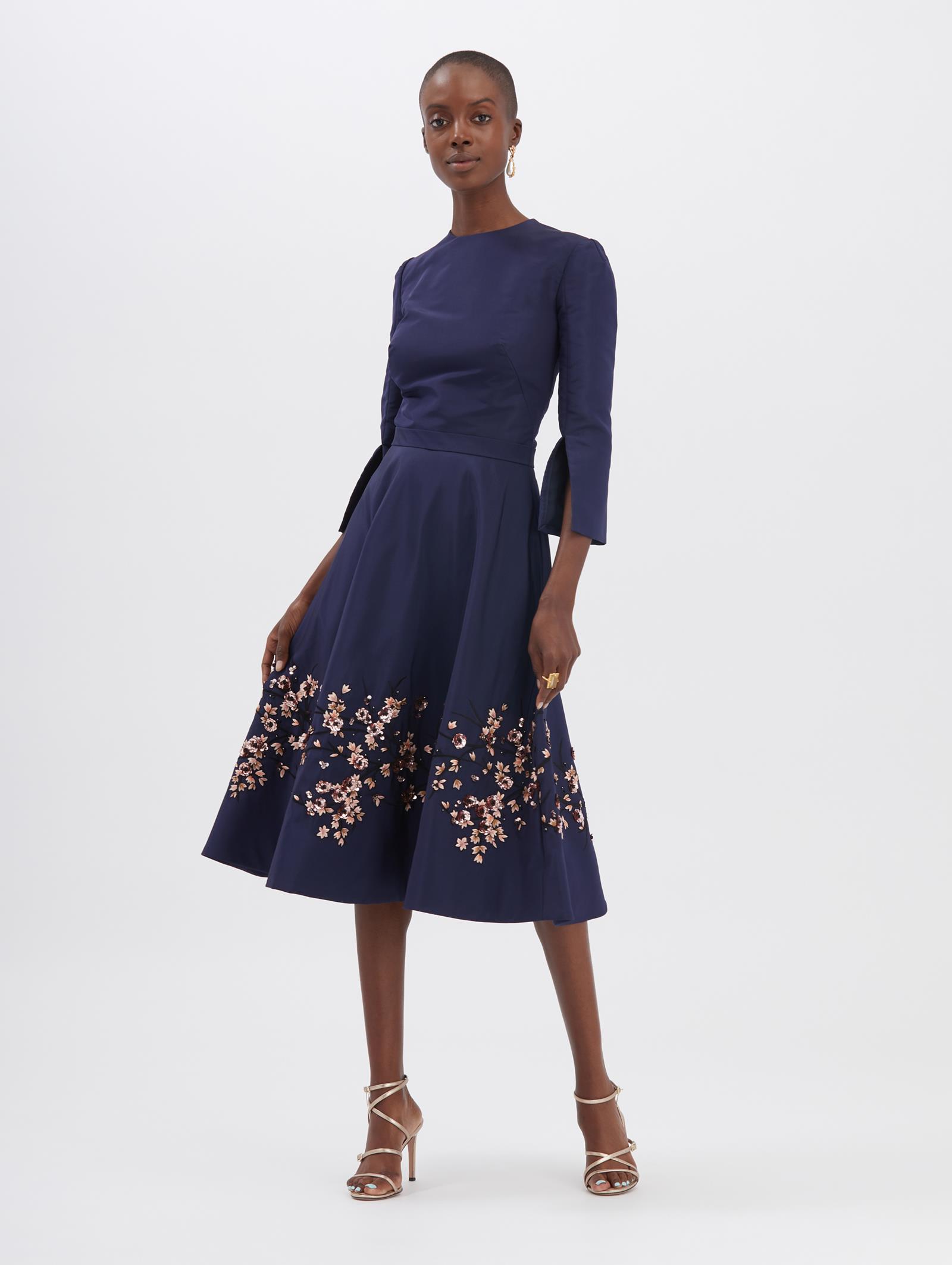 oscar de la renta navy dress