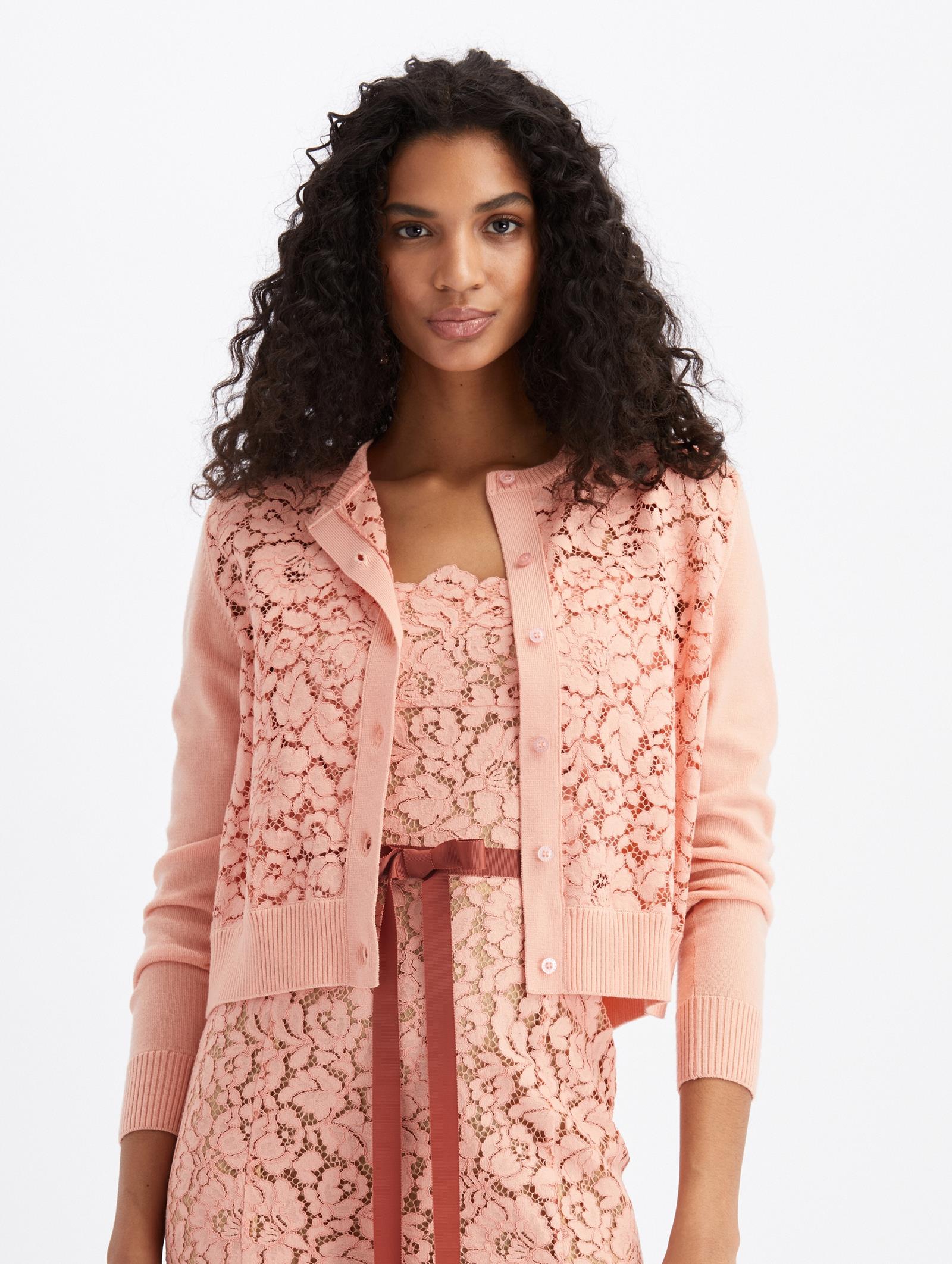 pink lace cardigan