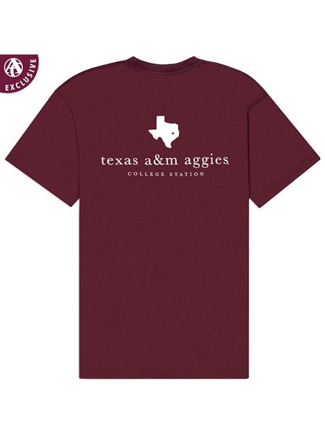 Texas A M Aggie Coll Sta Star T Shirt Maroon Ah Aggieland Outfitters