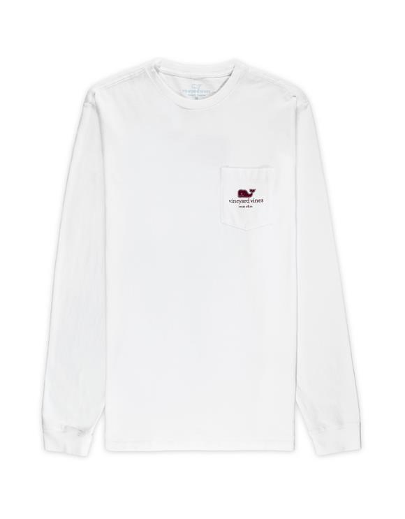 Mens Whale Logo Longsleeve Tshirt White Cap Aggieland Outfitters