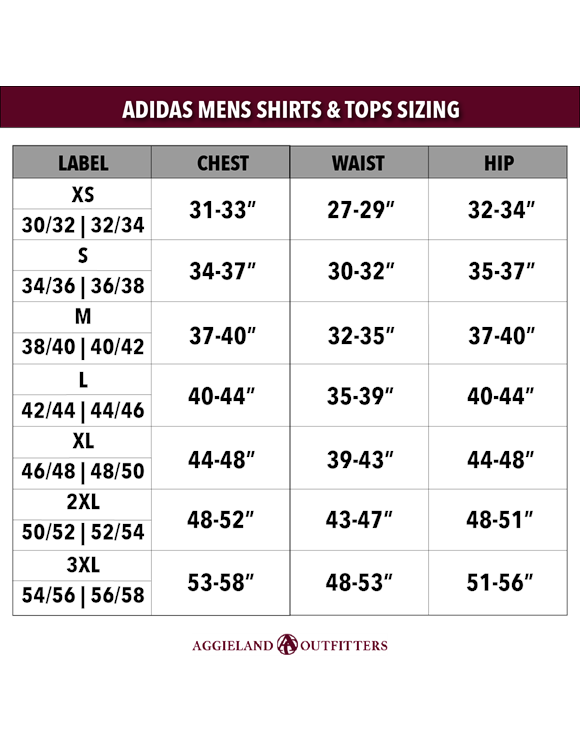 adidas hoodie size chart