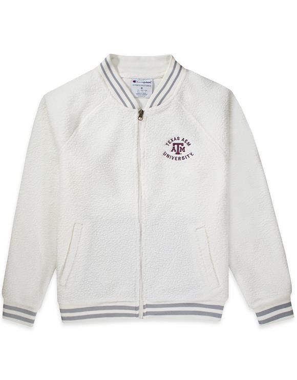Texas A M Champion Women S Sherpa Bomber 007 Winter White