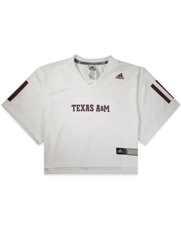 Texas A M Adidas Women S Crop Jersey White Aggieland Outfitters