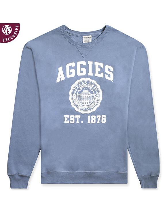 Texas A M Classic Seal Sweatshirt 1566 Ice Blue Aggieland Outfitters