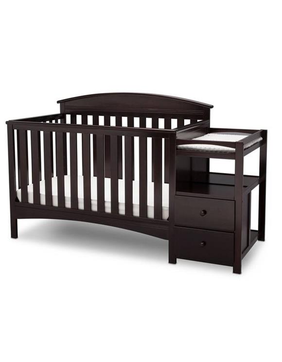 delta convertible crib with changing table