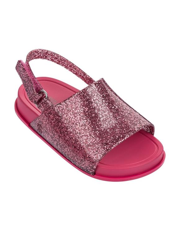 Mini Beach Slide Sandal Pink Glitter Melissa Shoes