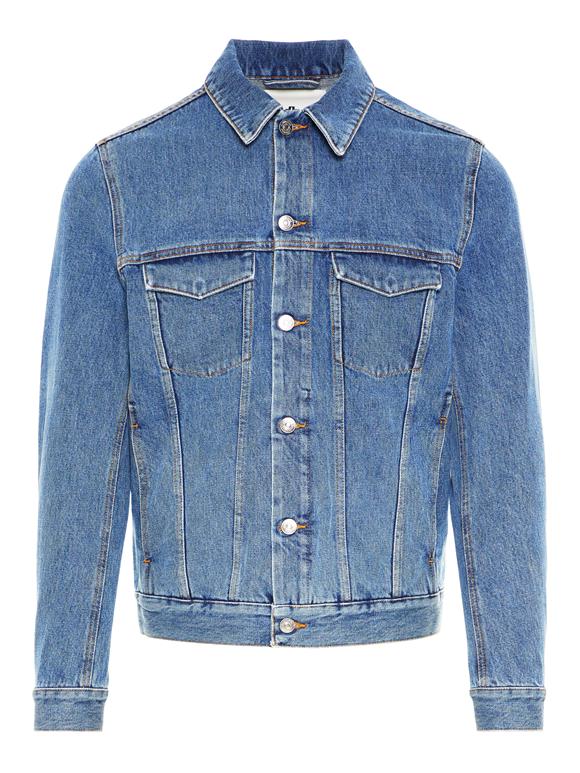Max Fuji Blue Denim Jacket Mid Blue J Lindeberg