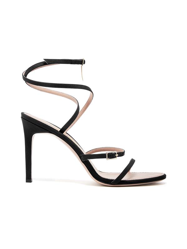 Image of Silk Crepe de Chine Ruby Asymmetric Sandals