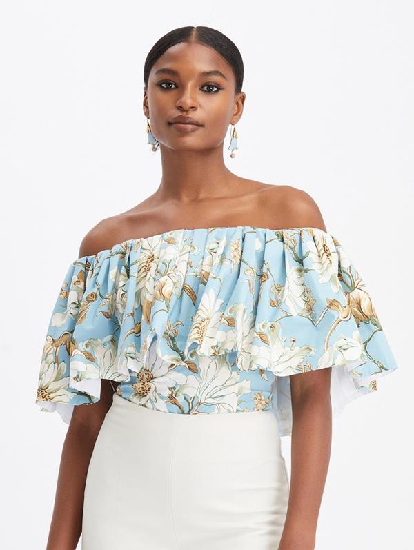 Image of Iris and Daisy Off Shoulder Ruffle Top