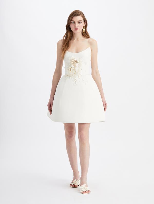 Image of Mini Strapless Embroidered Cocktail Dress