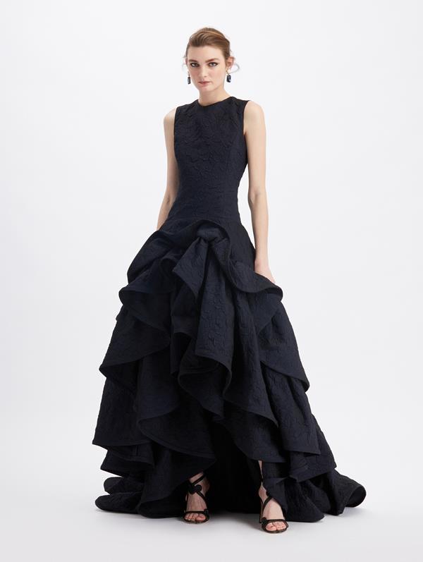 Image of Cloqu Ruffle Skirt Gown