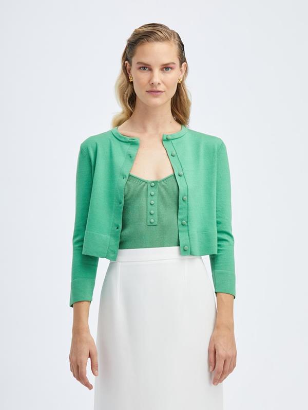 Image of Cropped Knit Cardigan