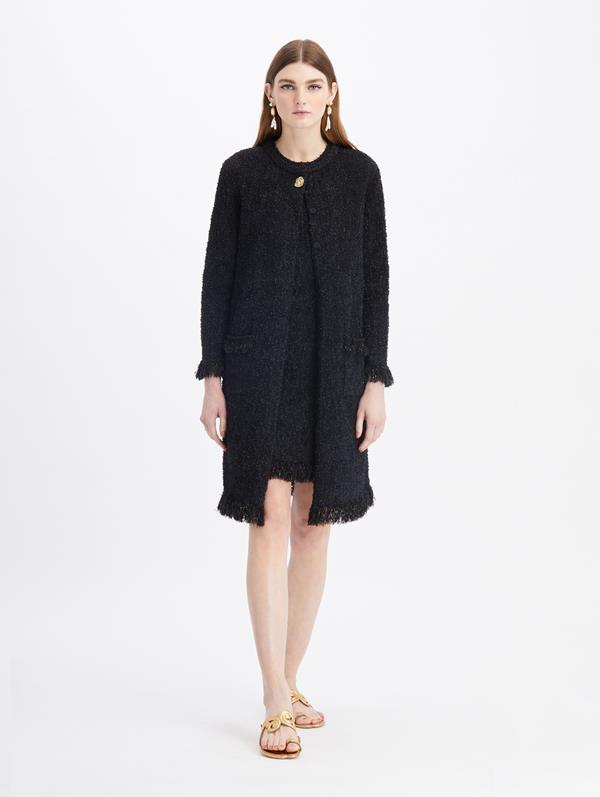 Image of Long Sleeve Button Up Tweed Jacket