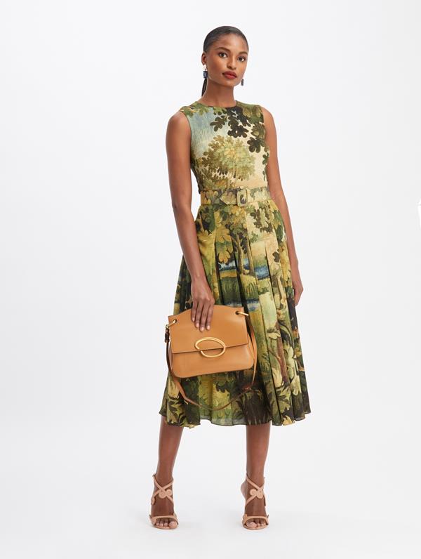 Image of Sleeveless Landscape Midi Day Dress