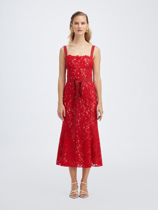 Image of Lace Midi Day Dress