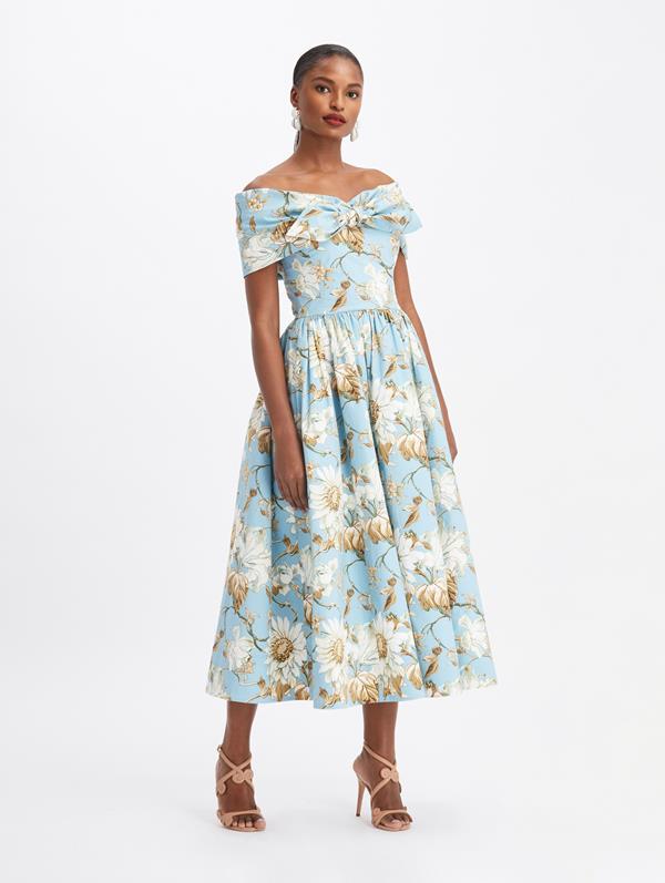 Image of Cotton Poplin Twist Midi Dress