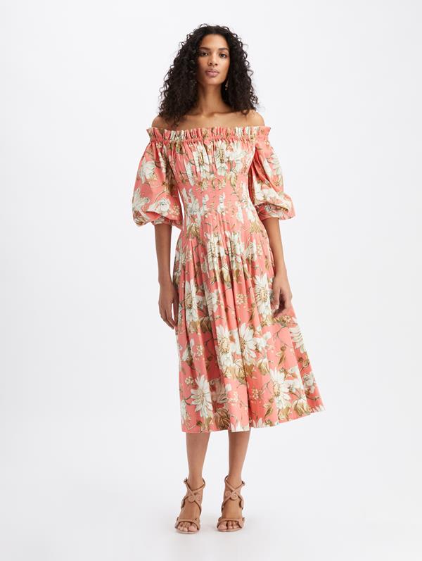 Image of Cotton Poplin Ruched Dress