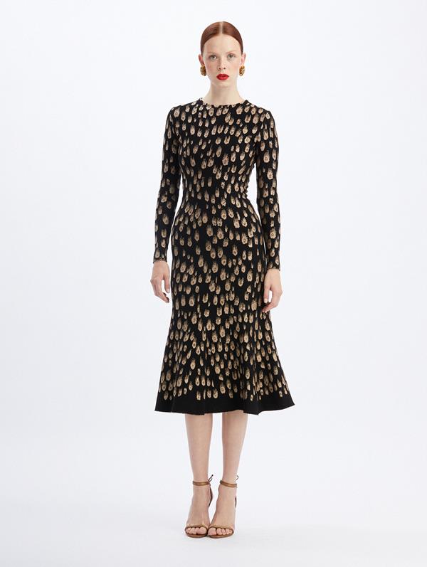 Image of Spotted Lurex Midi Dress
