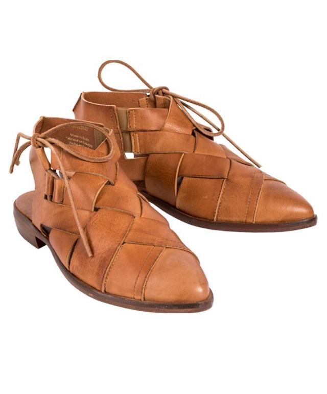 free people torrence flat sandal in leather