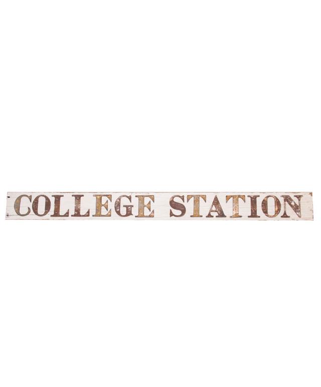 College Station Barn Sign White Aggieland Outfitters