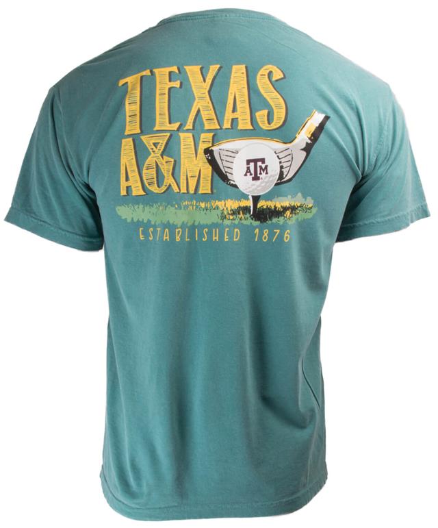 Texas A M Tee Time Ss T Shirt Emerald Aggieland Outfitters