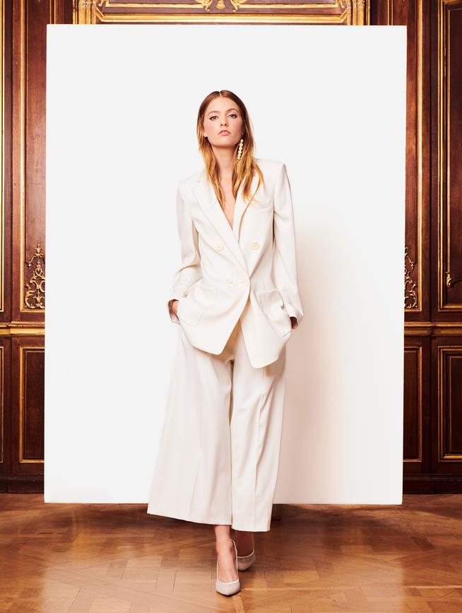 Gabardine Culottes Ivory