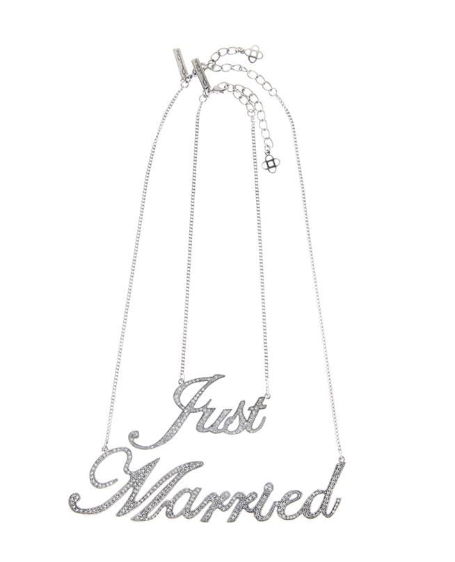 Just Married Necklace Crystal/Silver