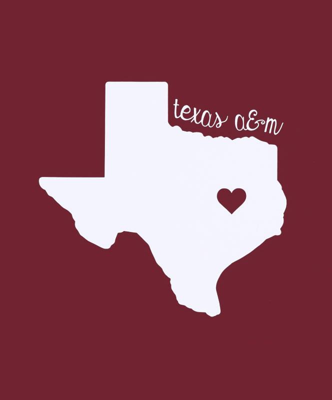 Texas A M Simply Love Decal White Aggieland Outfitters