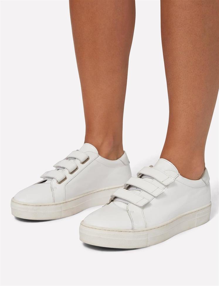 Velcro Patent Leather Sneaker White | J