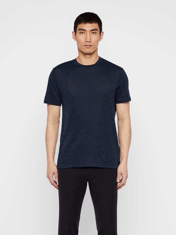 Navy linen t shirt clearance
