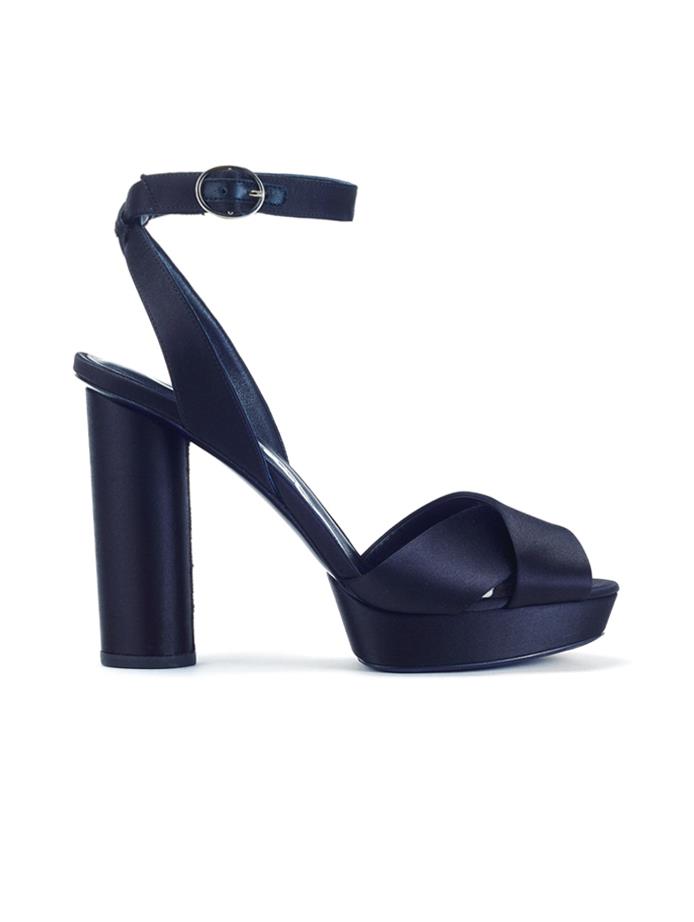 navy platform sandals
