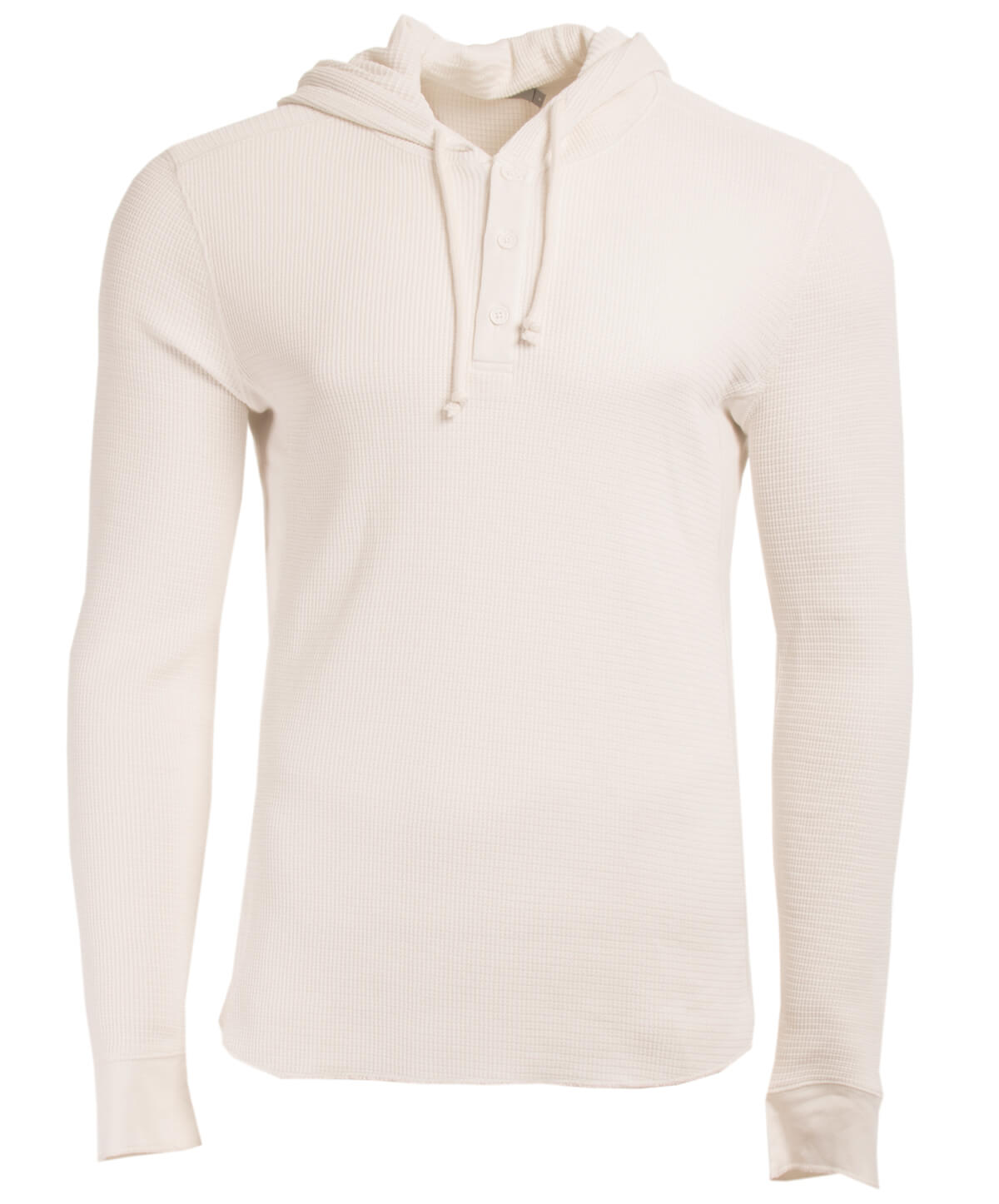 hooded waffle henley