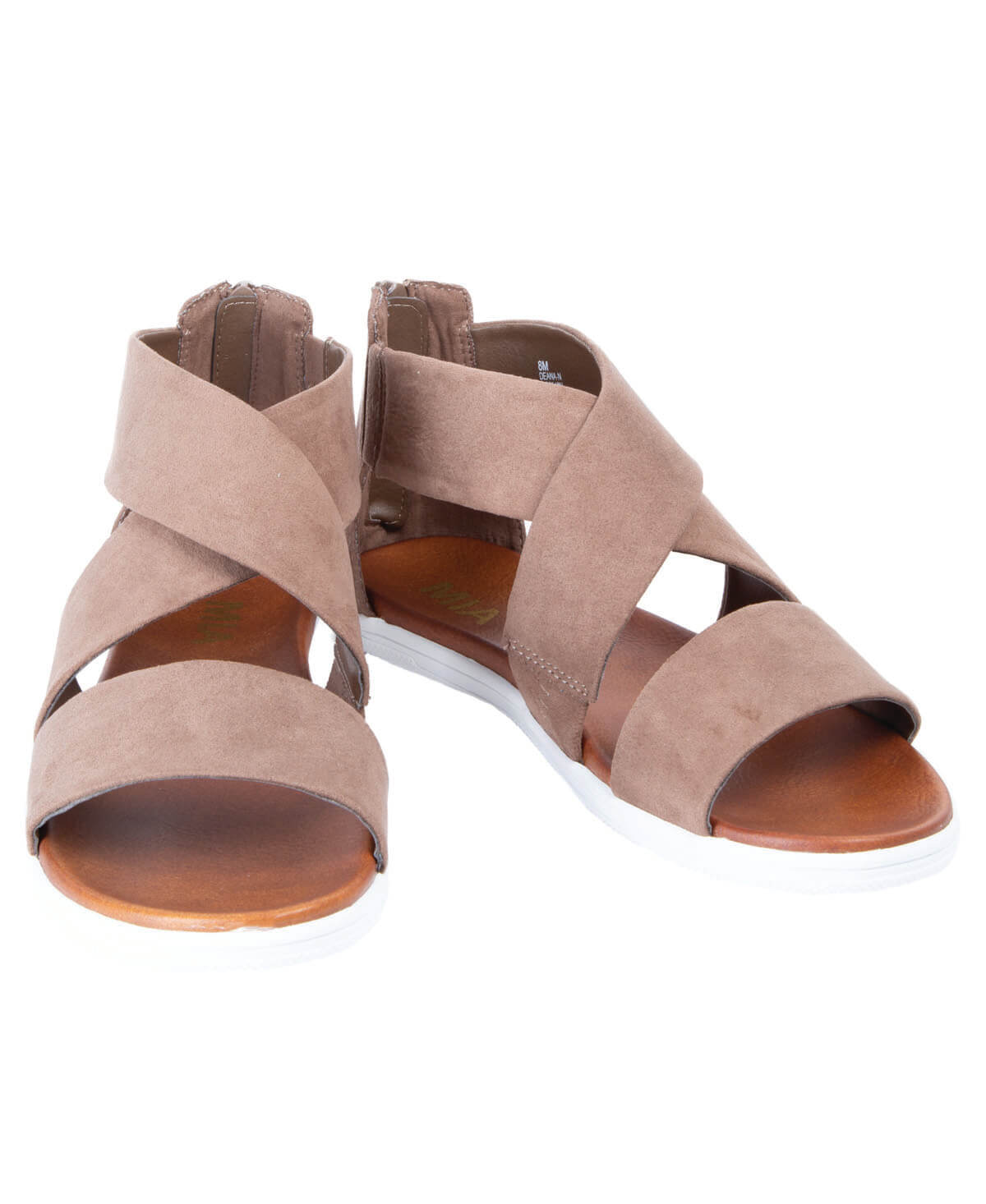 mia deana sandals taupe