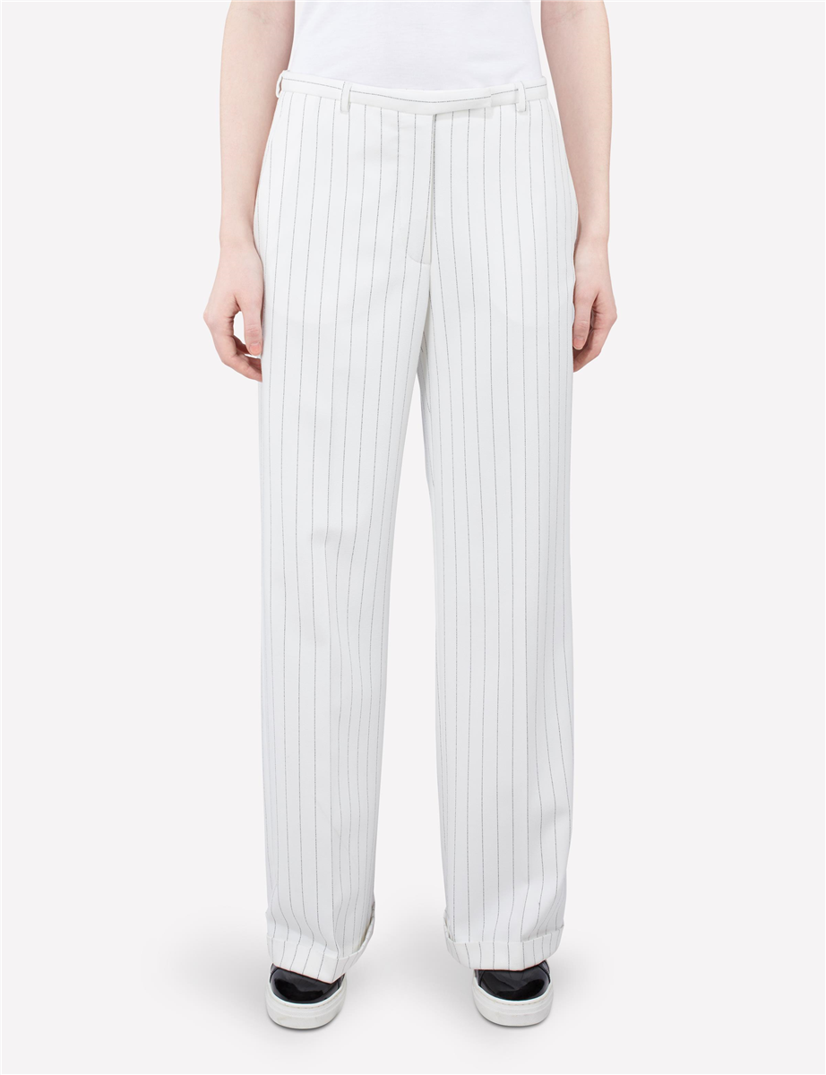 white pinstripe pants